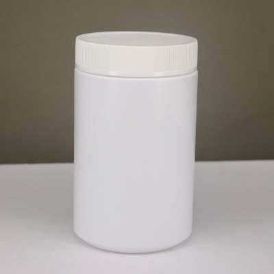 1000ml White Cylinder HDPE Powder Jar