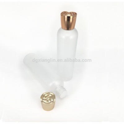 200ml Cosmetic Lotion Plastic Container with Golden Rose Shaped Cap